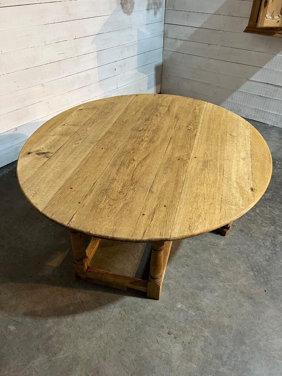 Large bleached oak oval dining table 