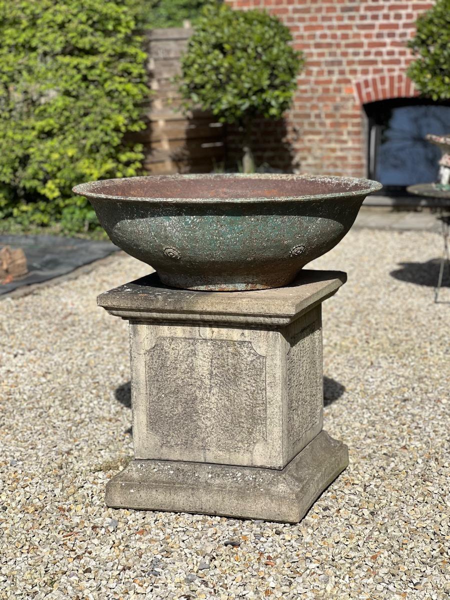 Large cast iron planter 