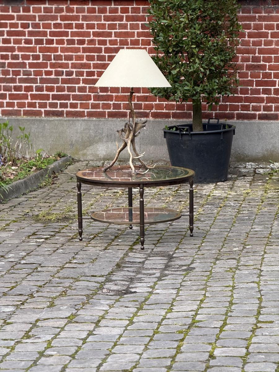 Large round two tiers coffee table 