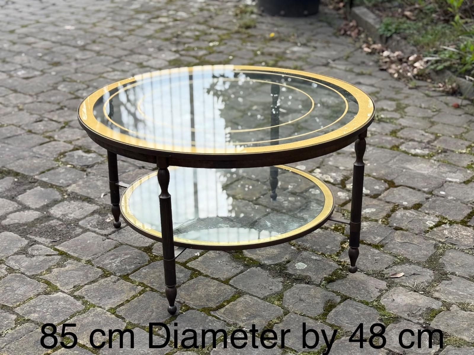 Large round two tiers coffee table 