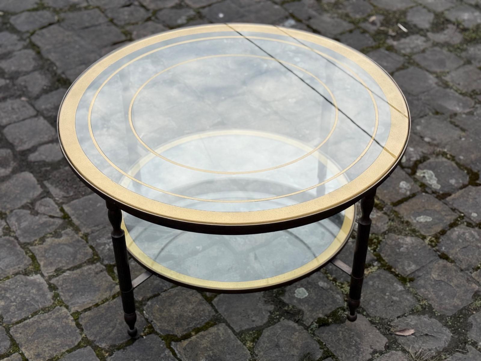 Large round two tiers coffee table 