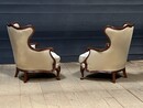 Louis XV  style Pair Bergères  in Walnut , France 1930