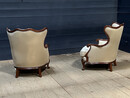 Louis XV  style Pair Bergères  in Walnut , France 1930