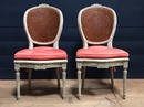 Louis XVI  style Pair painted chairs , France 1900