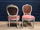 Louis XVI  style Pair painted chairs , France 1900