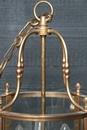 Louis XVI style Round glass and brass lantern 20 th century