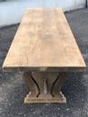 Grande table en chêne délavé  style Monastère  en Chêne , France