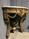 style Napoléon III gilt consol in Louis XVI style with marble top, France