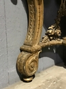 style Napoléon III gilt consol in Louis XVI style with marble top, France