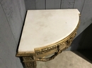 style Napoléon III gilt consol in Louis XVI style with marble top, France