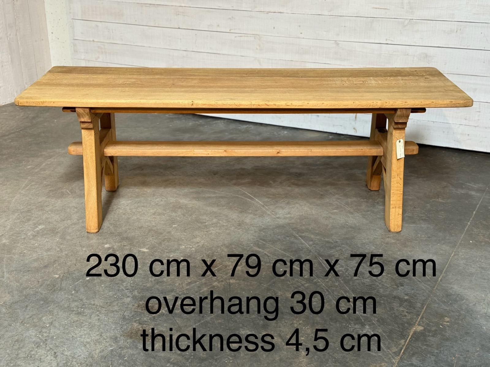 Oak brutalist dining table 