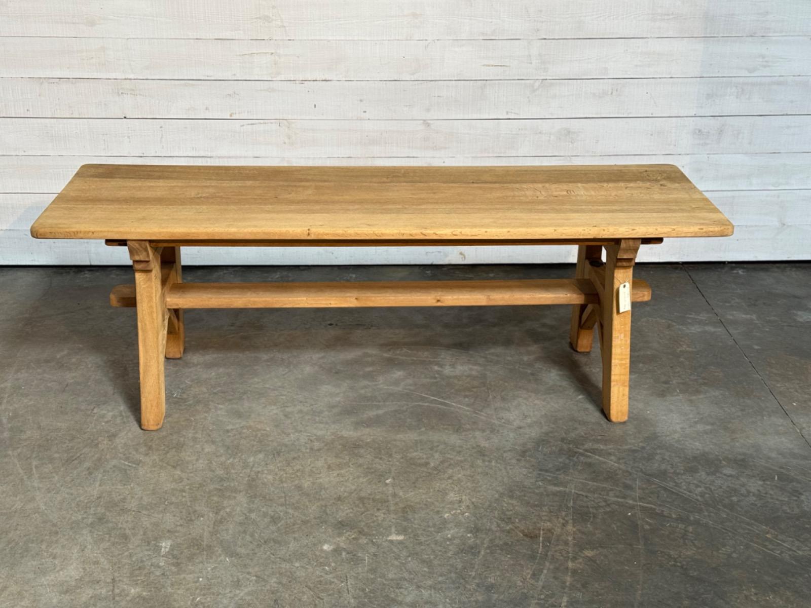 Oak brutalist dining table 