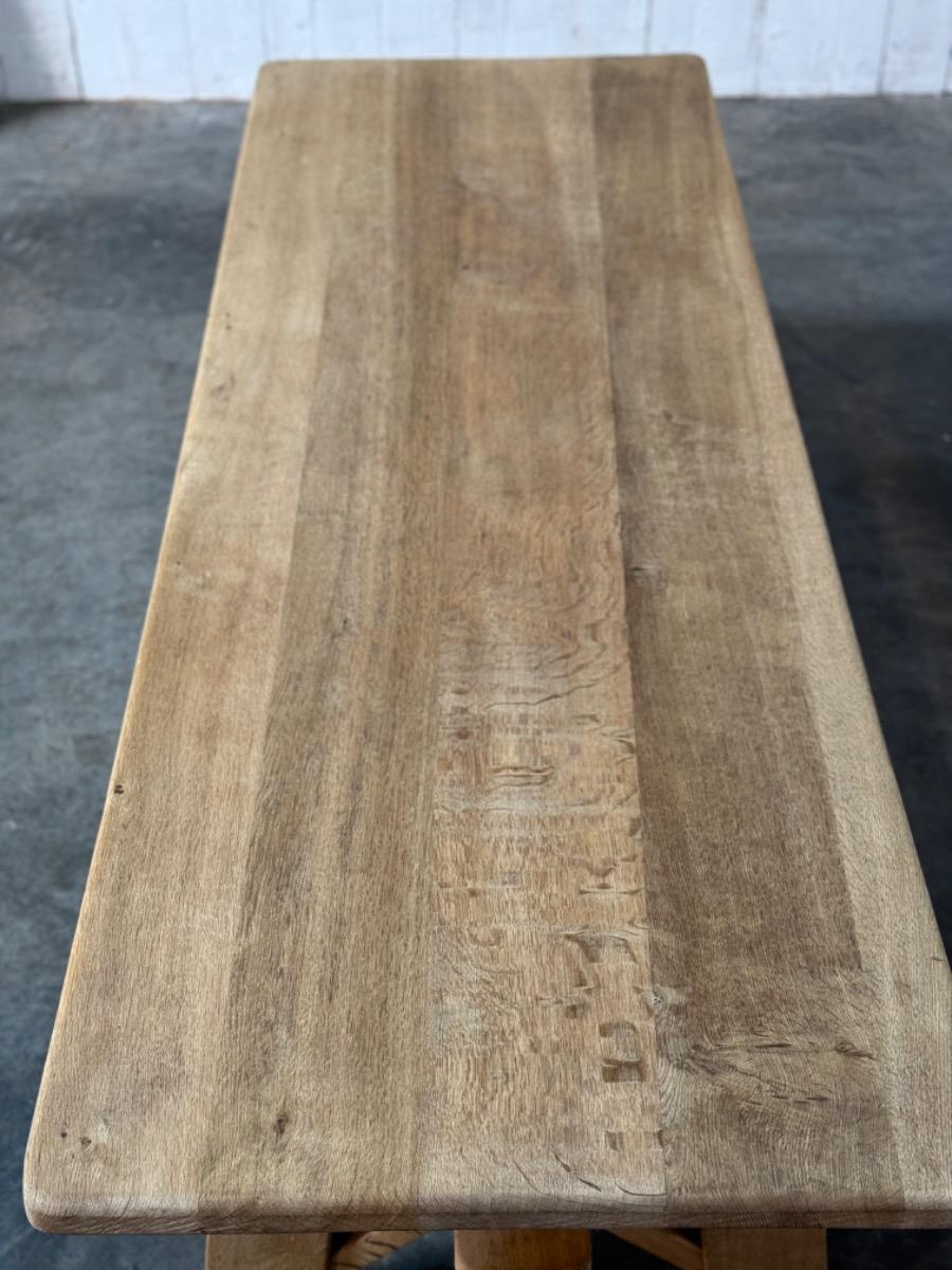 Oak brutalist dining table 