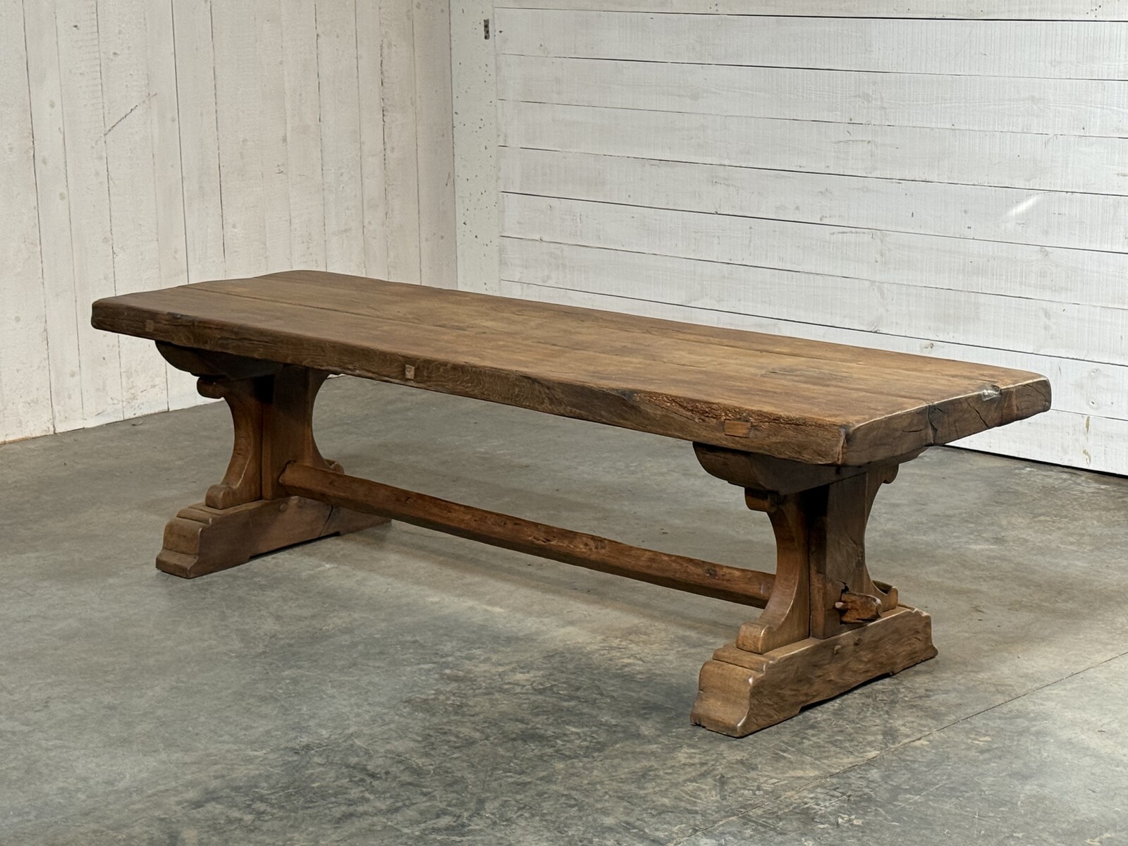 Oak rustic trestle table 