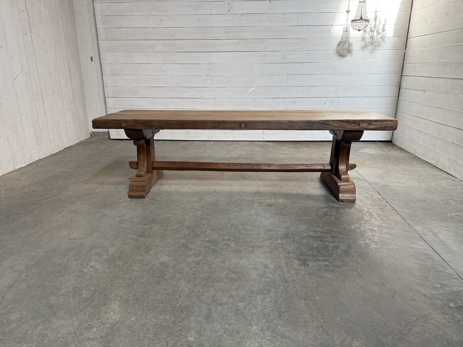 Oak rustic trestle table 