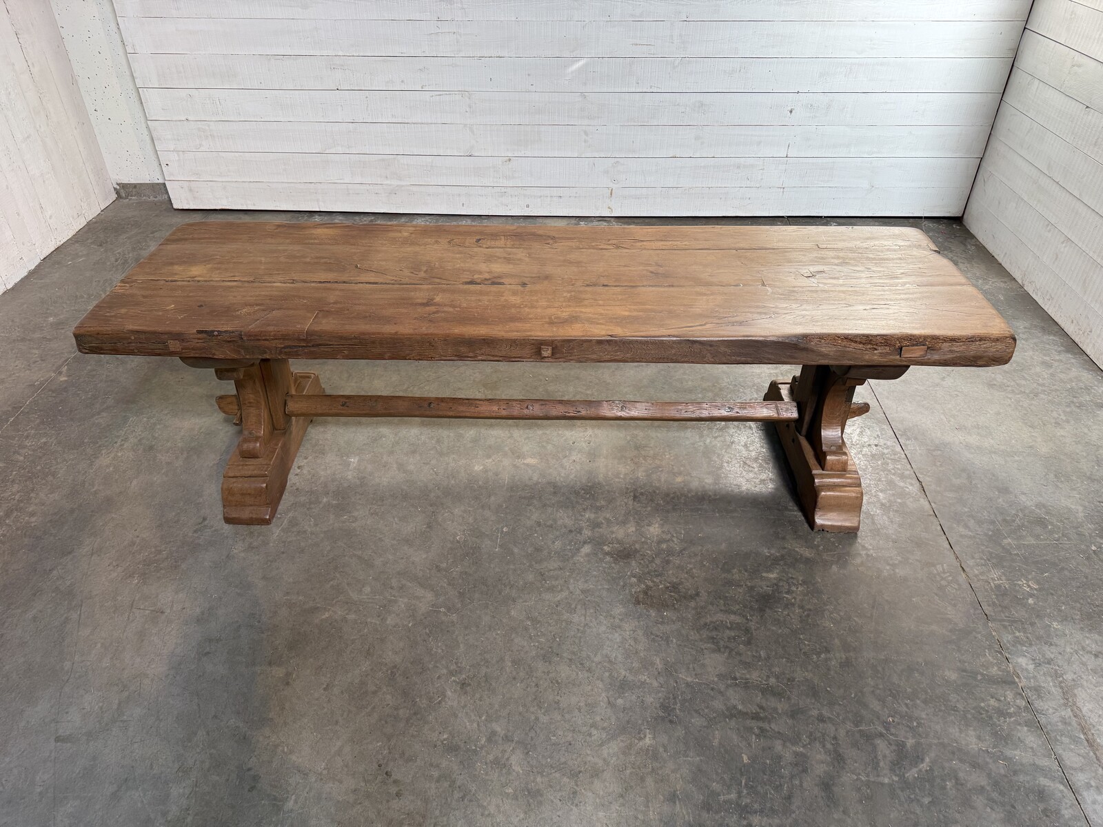 Oak rustic trestle table 