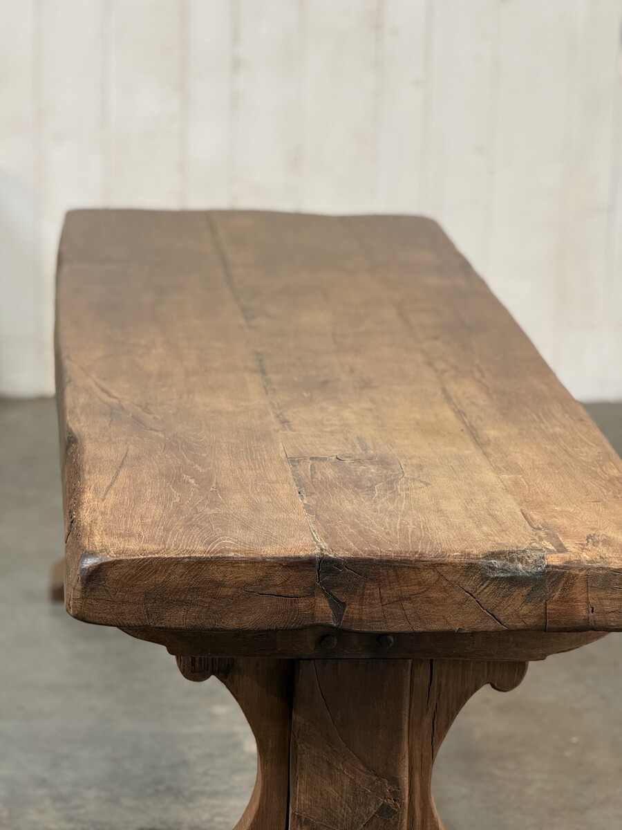 Oak rustic trestle table 
