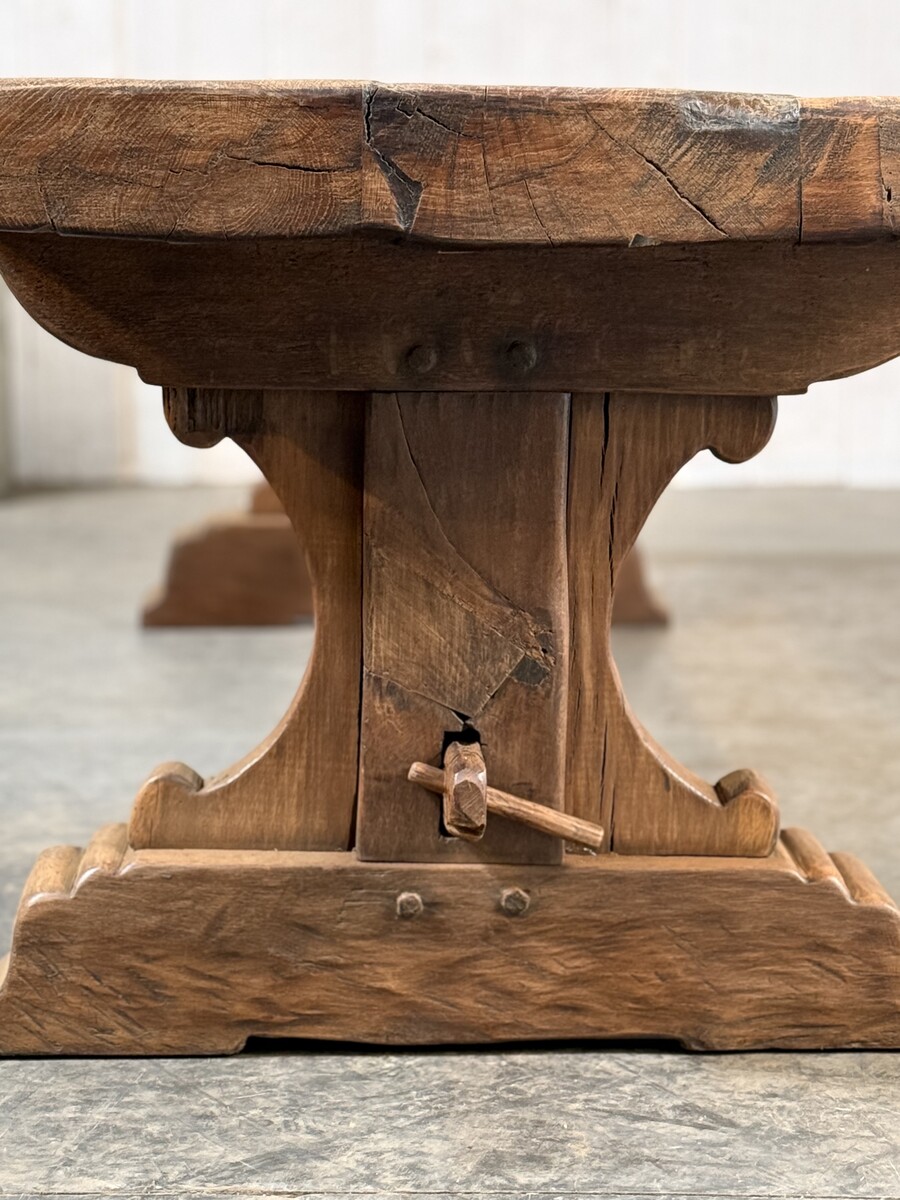 Oak rustic trestle table 