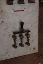 style Old electric board on white marble
