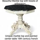 Painted marble top center table 