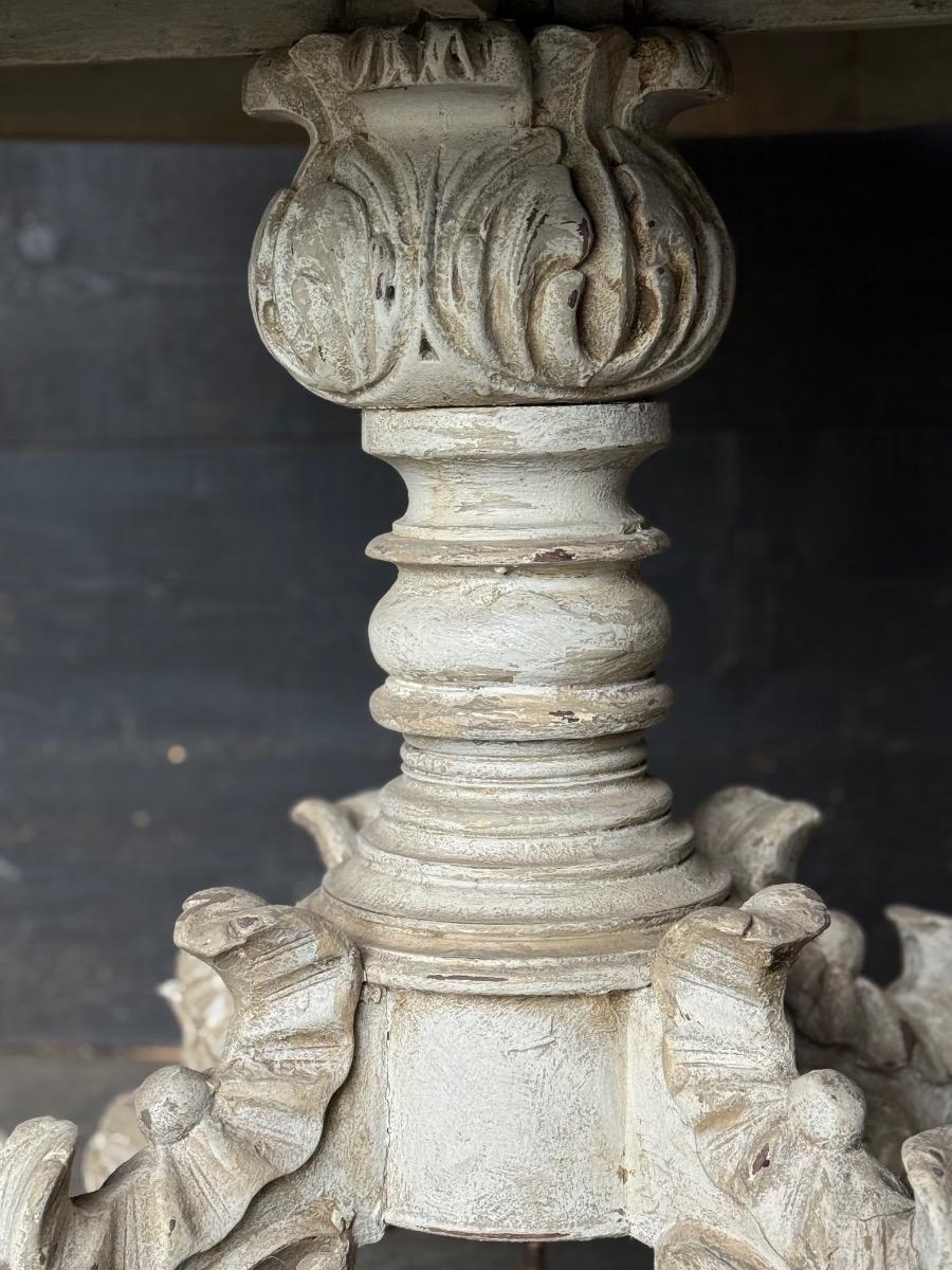 Painted marble top center table 