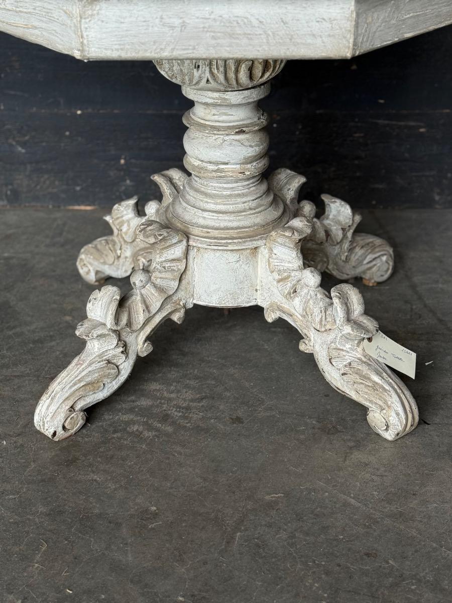Painted marble top center table 