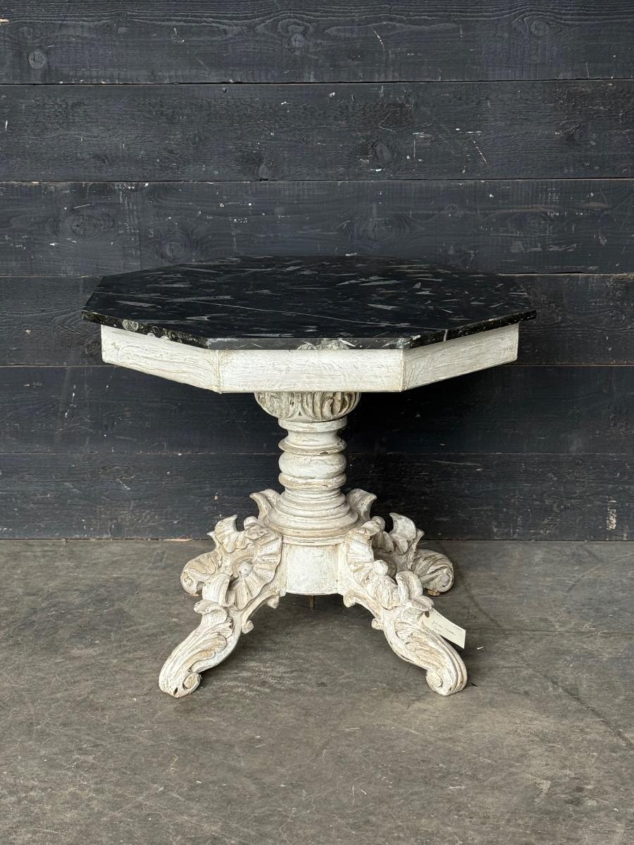 Painted marble top center table 