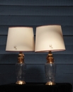 style Pair gilded cristal table lamps 1970