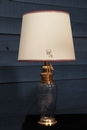 style Pair gilded cristal table lamps 1970