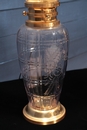 style Pair gilded cristal table lamps 1970