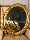 style Pair gilt wood wall sconces