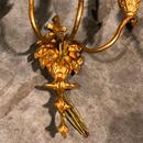 style Pair gilt wood wall sconces