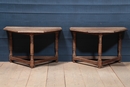 style Pair oak primitive country consols 20 th century
