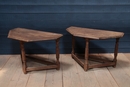 style Pair oak primitive country consols 20 th century