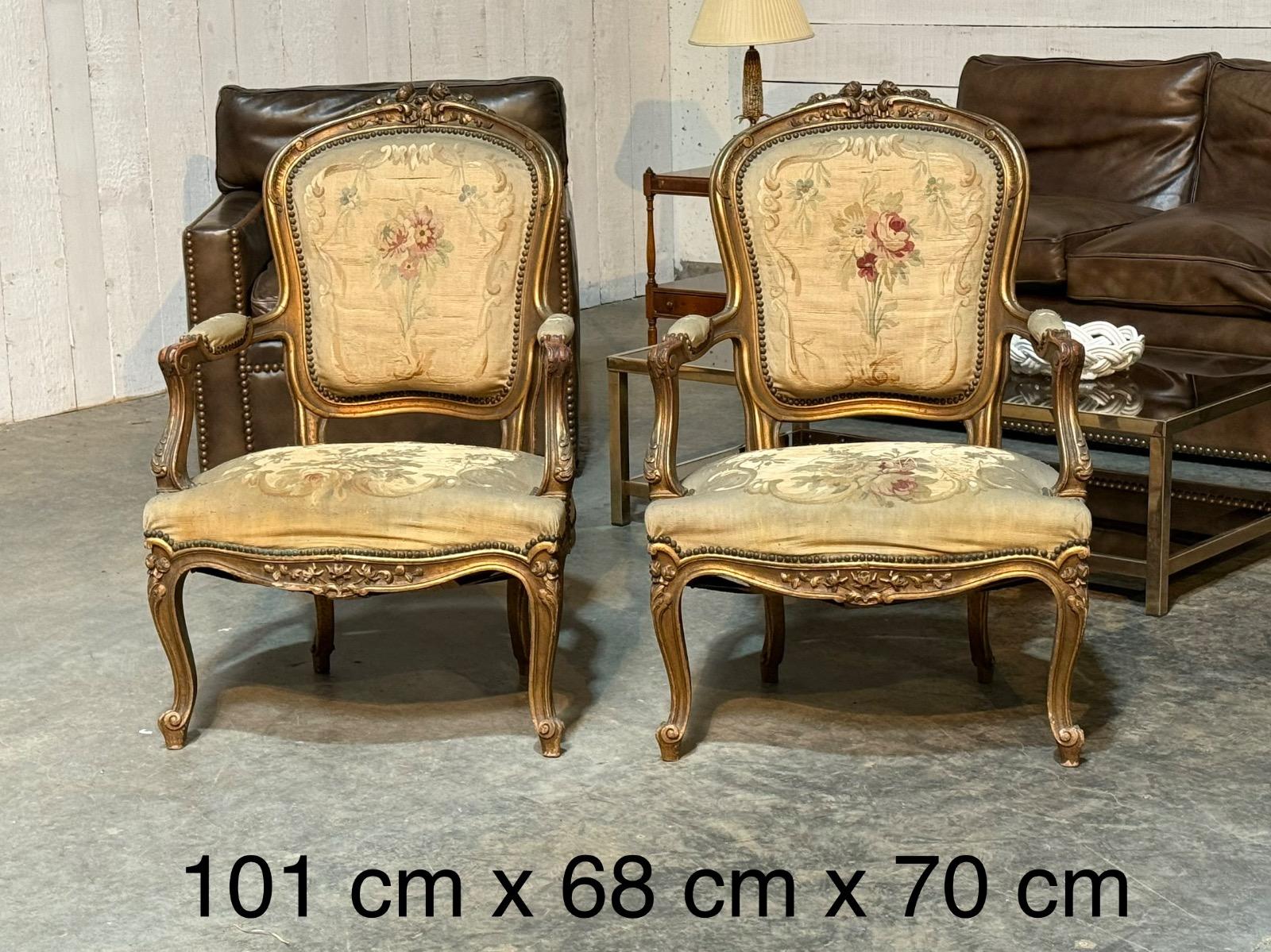 Pair of aubusson armchairs 