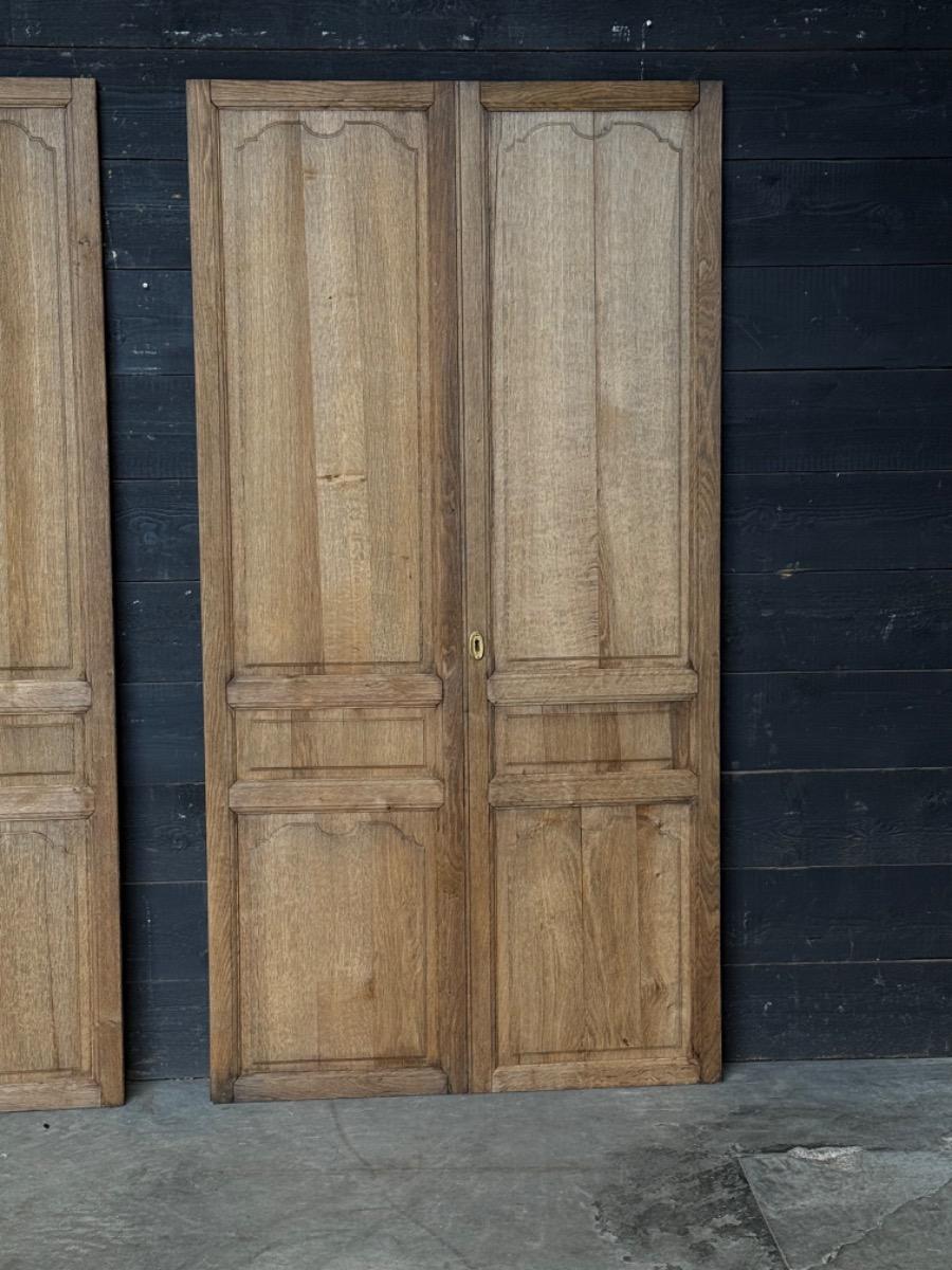 Pair of bleached oak dubble doors
