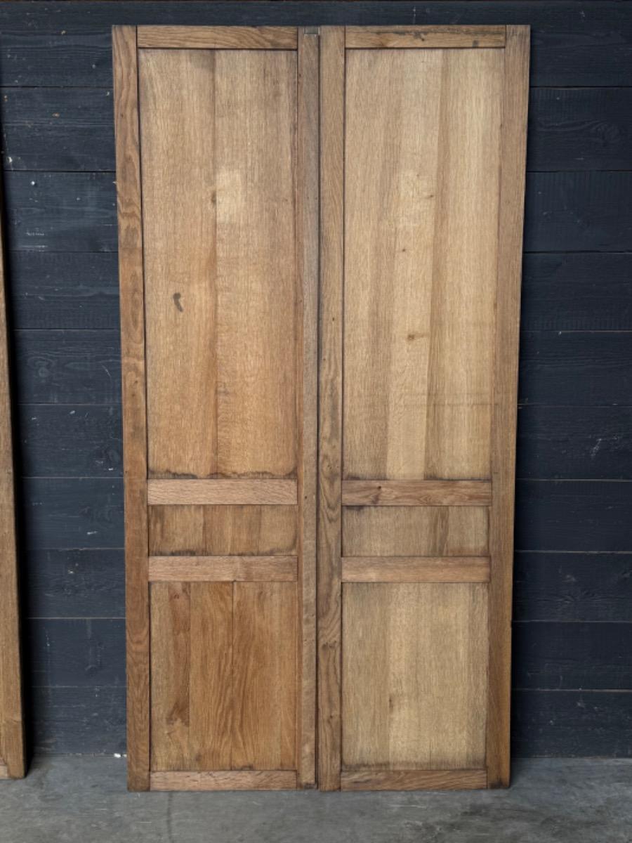 Pair of bleached oak dubble doors