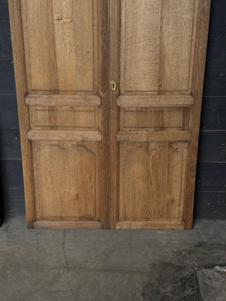 Pair of bleached oak dubble doors