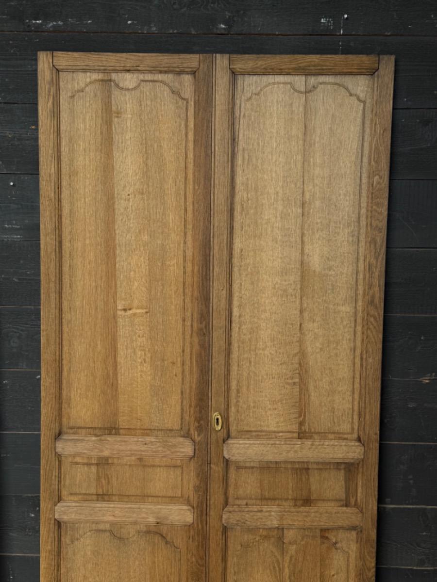 Pair of bleached oak dubble doors