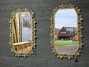 Pair of brass mirrors 