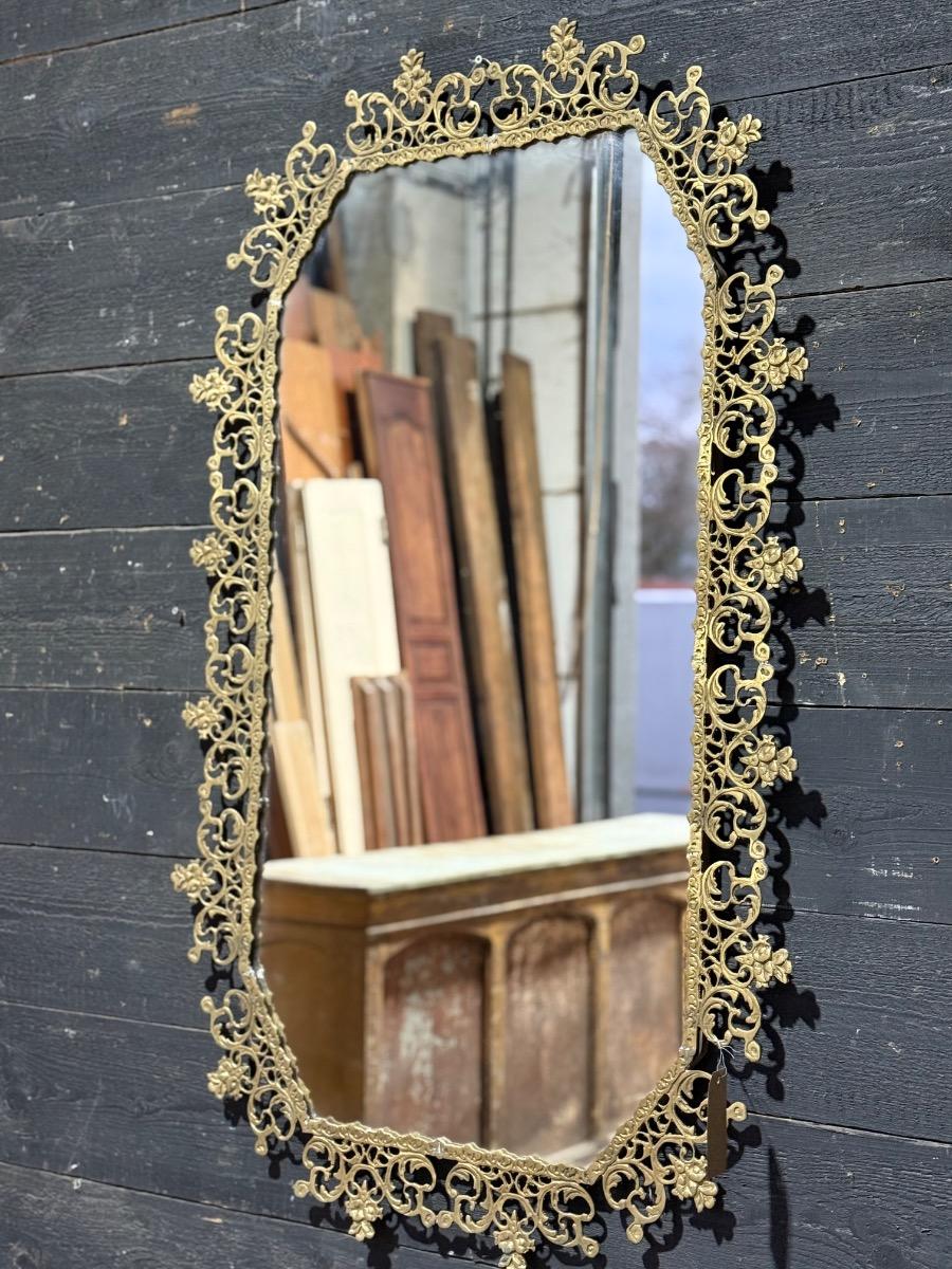 Pair of brass mirrors 