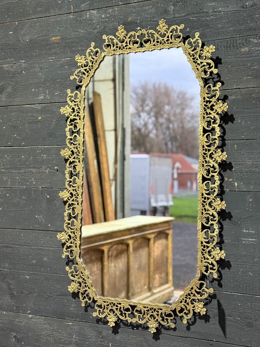 Pair of brass mirrors 