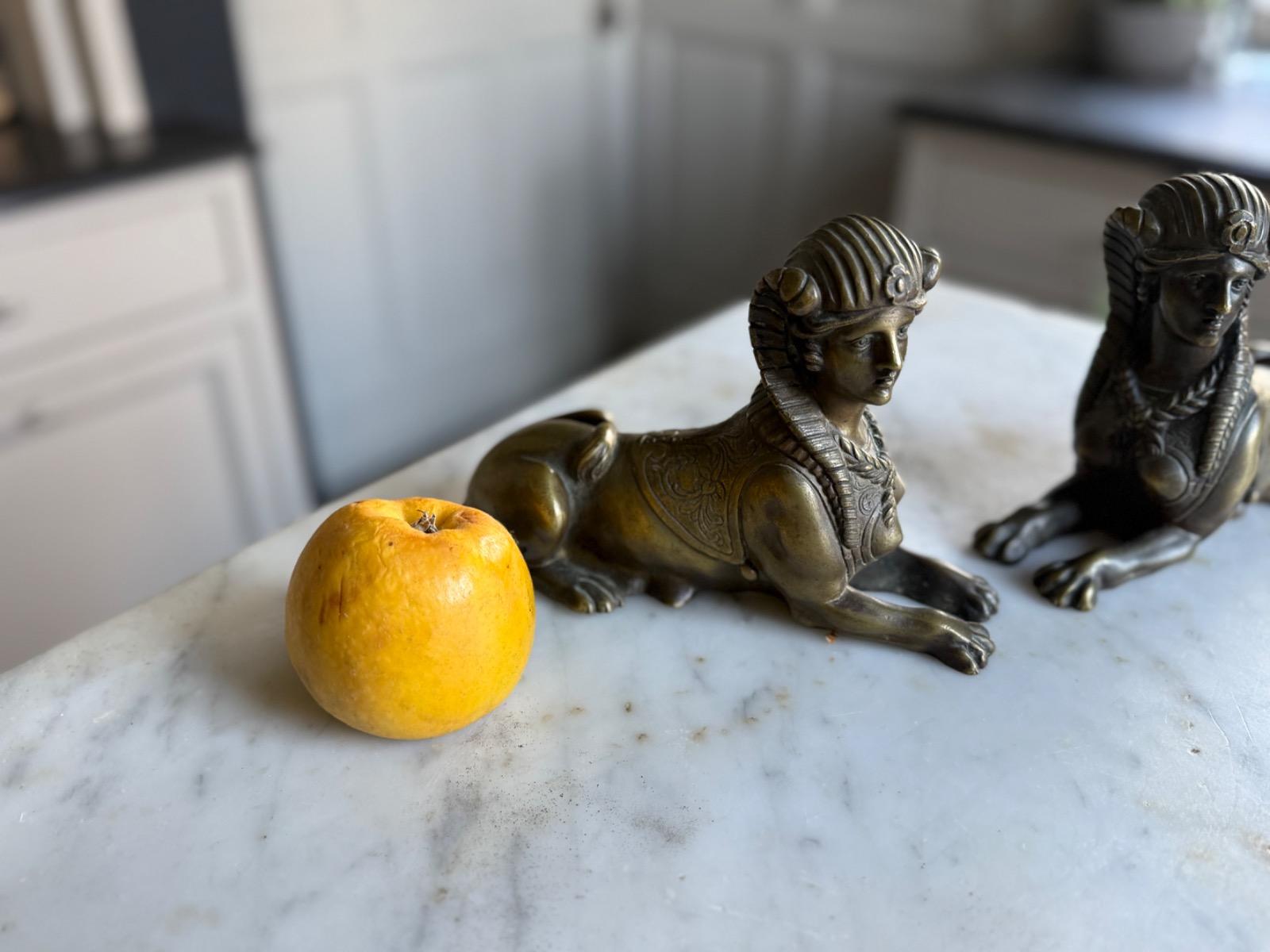 Pair of bronze Sphinges 