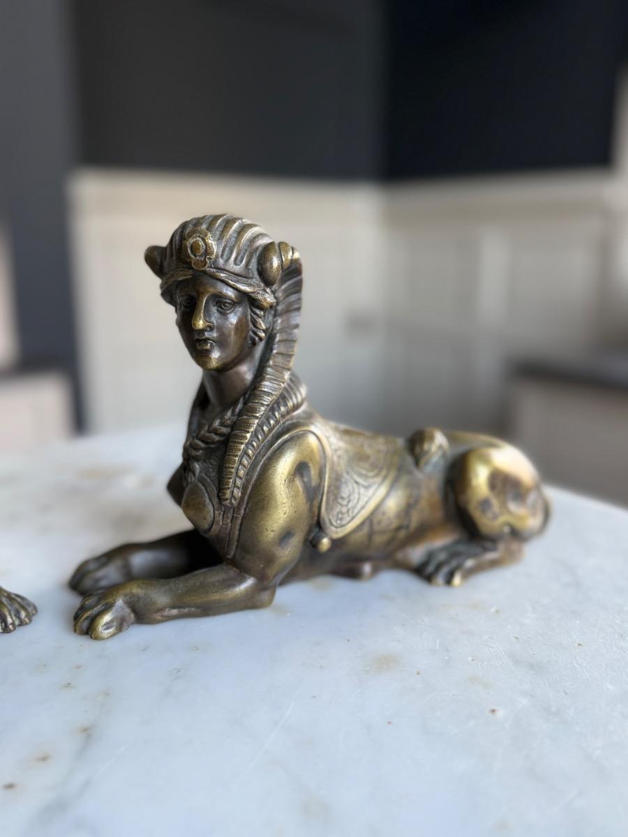 Pair of bronze Sphinges 