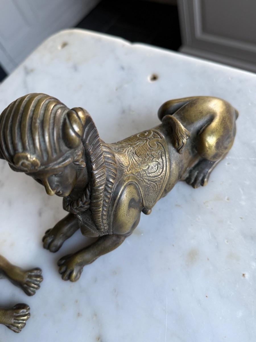 Pair of bronze Sphinges 