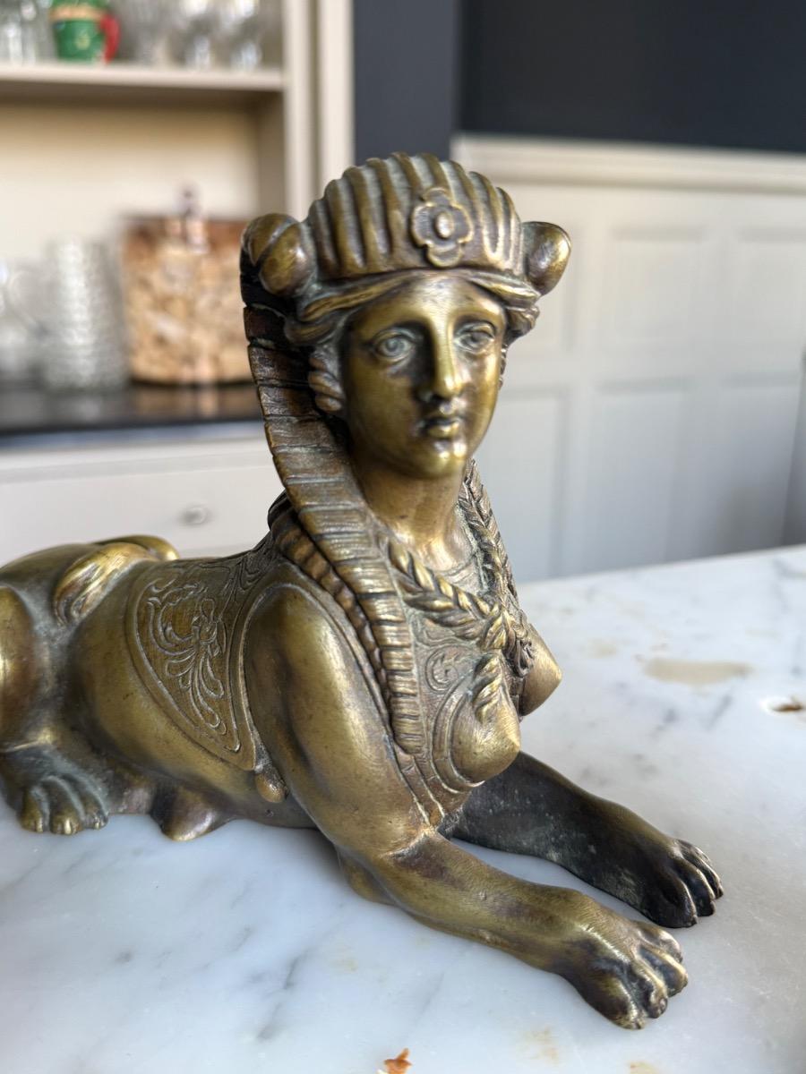 Pair of bronze Sphinges 