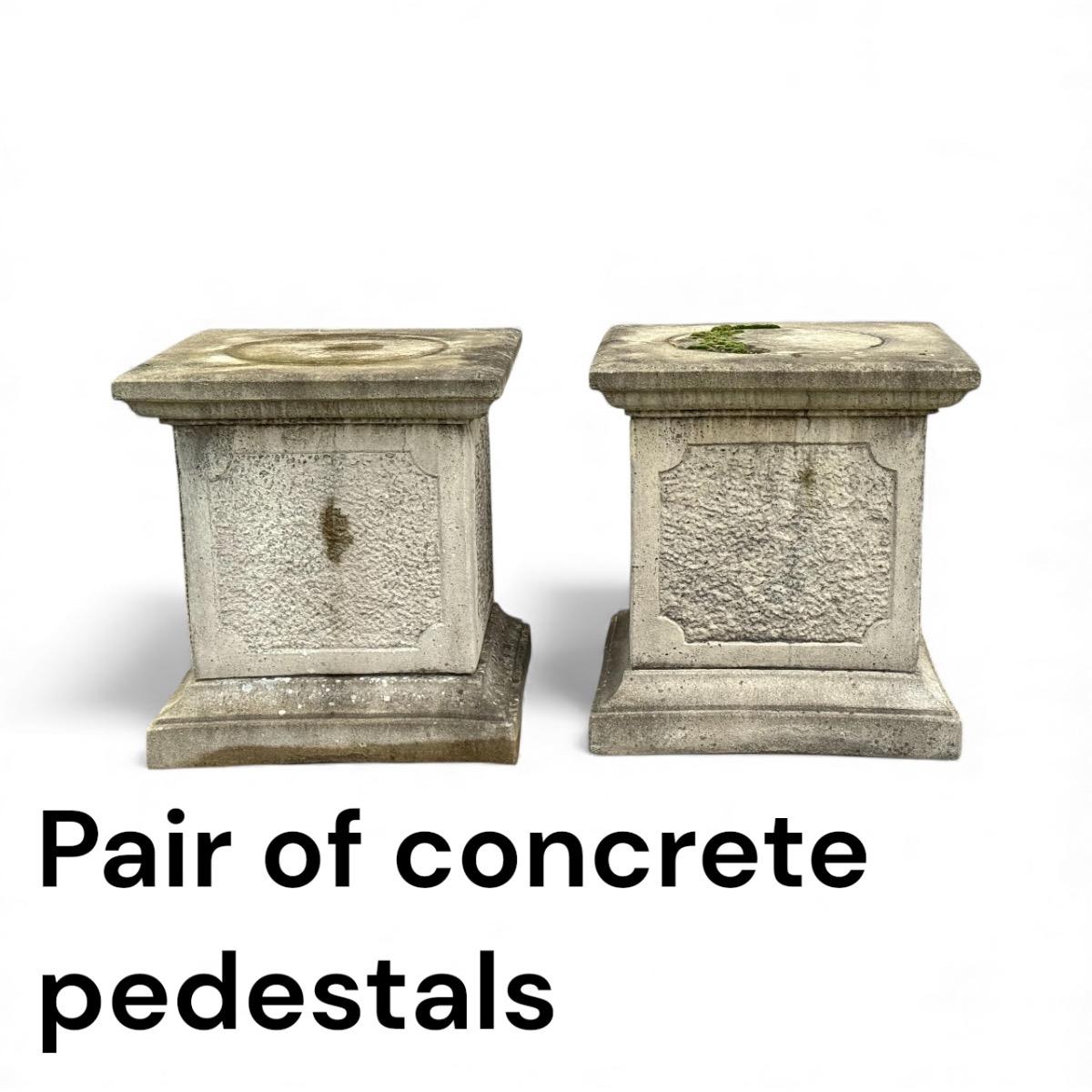 Pair of concrete pedestals 