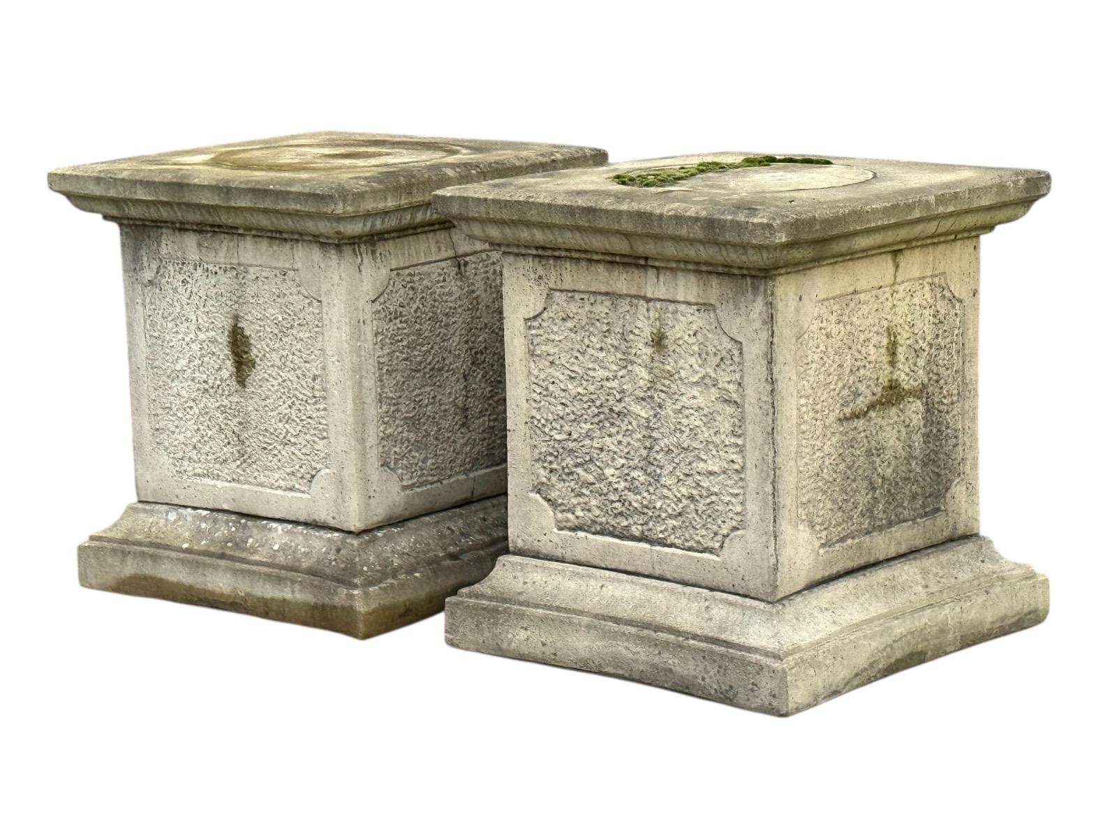 Pair of concrete pedestals 