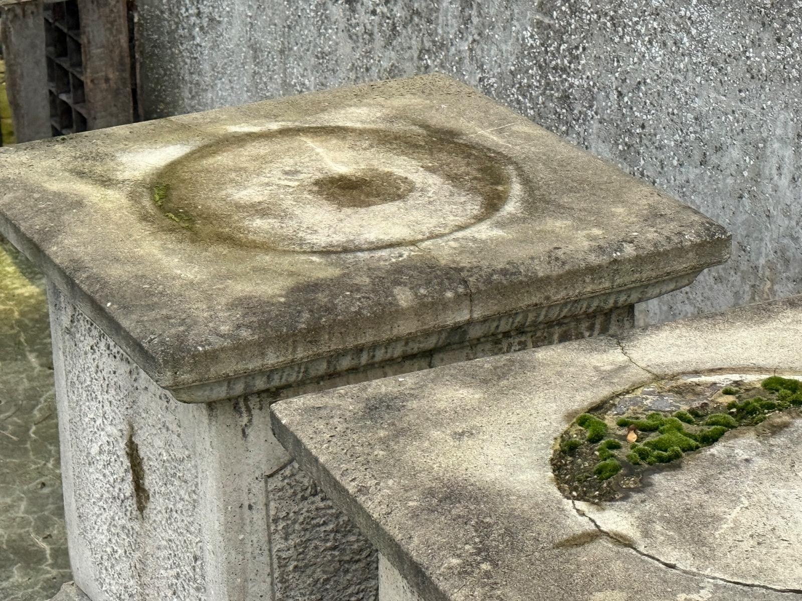 Pair of concrete pedestals 