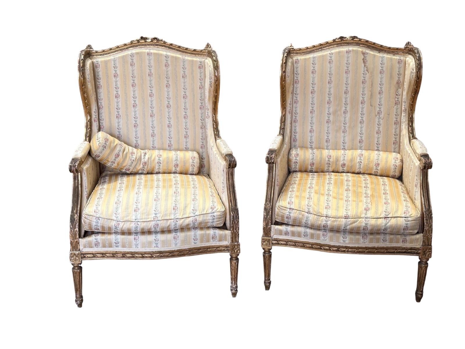 Pair of french Louis XVI Bergères 